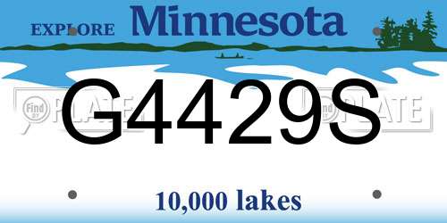 G4429S Minnesota License Plate