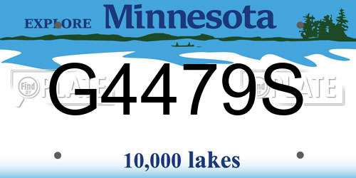 G4479S Minnesota License Plate