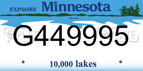 G449995 Minnesota License Plate