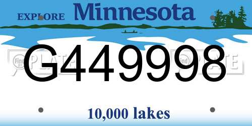G449998 Minnesota License Plate