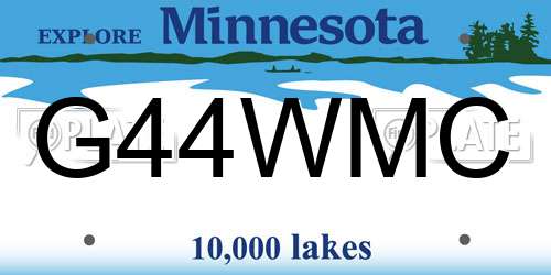 G44WMC Minnesota License Plate