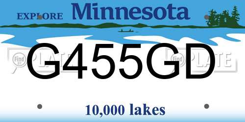 G455GD Minnesota License Plate