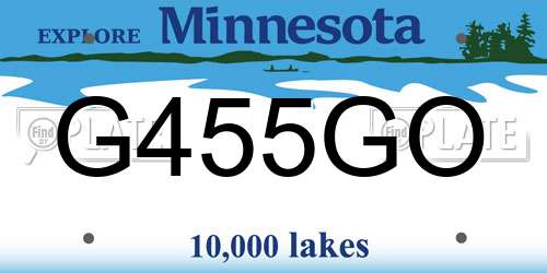 G455GO Minnesota License Plate