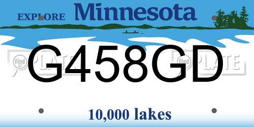 G458GD Minnesota License Plate