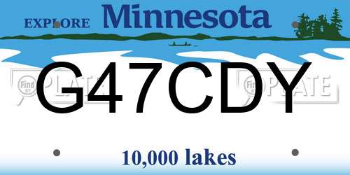G47CDY Minnesota License Plate
