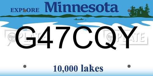 G47CQY Minnesota License Plate
