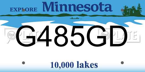 G485GD Minnesota License Plate