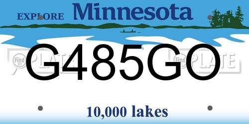G485GO Minnesota License Plate
