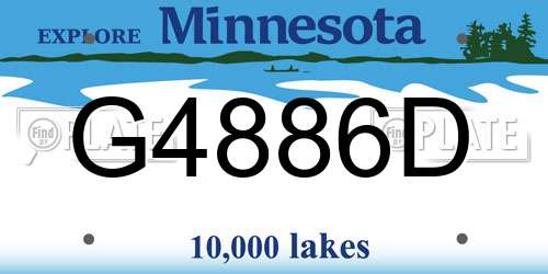 G4886D Minnesota License Plate