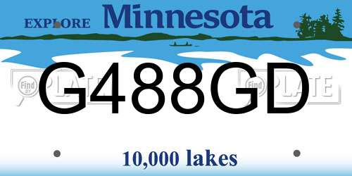 G488GD Minnesota License Plate