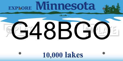 G48BGO Minnesota License Plate