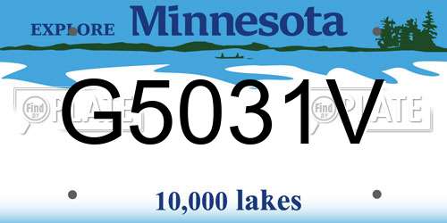 G5031V Minnesota License Plate