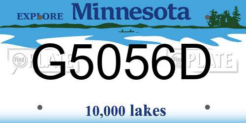 G5056D Minnesota License Plate