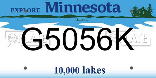 G5056K Minnesota License Plate
