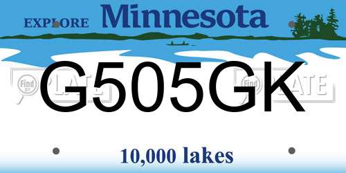 G505GK Minnesota License Plate