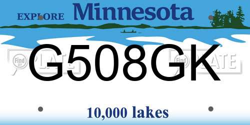 G508GK Minnesota License Plate