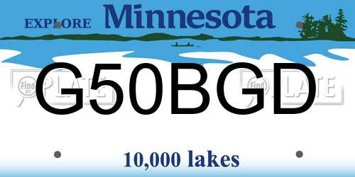 G50BGD Minnesota License Plate