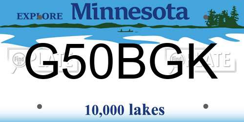 G50BGK Minnesota License Plate