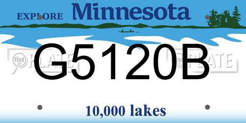 G5120B Minnesota License Plate