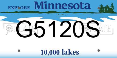 G5120S Minnesota License Plate