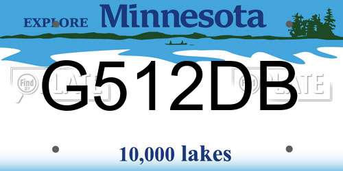 G512DB Minnesota License Plate