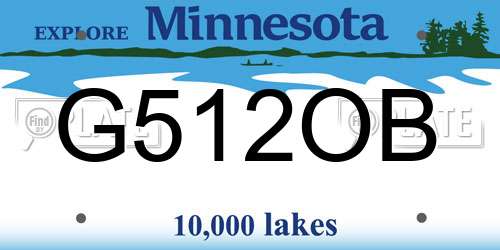 G512OB Minnesota License Plate