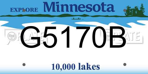 G5170B Minnesota License Plate