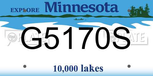 G5170S Minnesota License Plate