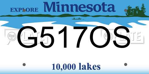 G517OS Minnesota License Plate