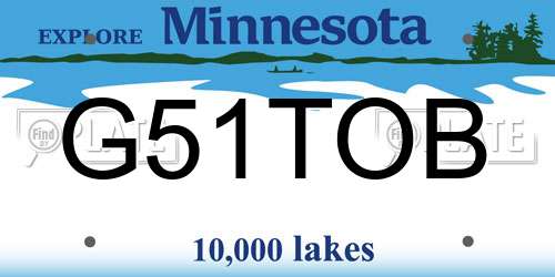 G51TOB Minnesota License Plate
