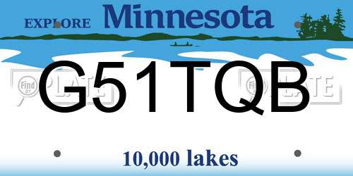 G51TQB Minnesota License Plate