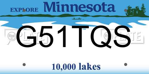 G51TQS Minnesota License Plate