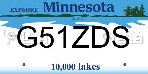 G51ZDS Minnesota License Plate