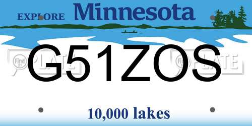 G51ZOS Minnesota License Plate