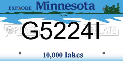 G5224I Minnesota License Plate