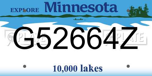 G52664Z Minnesota License Plate