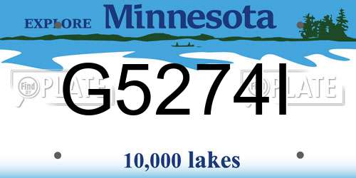 G5274I Minnesota License Plate