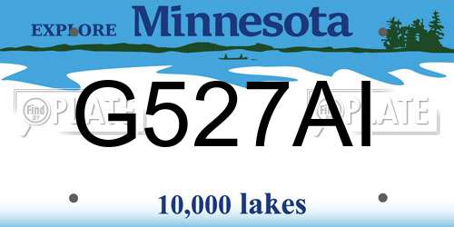 G527AI Minnesota License Plate