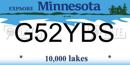 G52YBS Minnesota License Plate