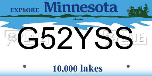 G52YSS Minnesota License Plate