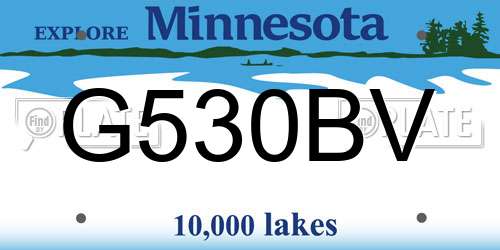 G530BV Minnesota License Plate