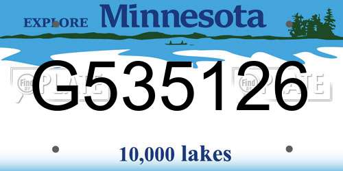 G535126 Minnesota License Plate