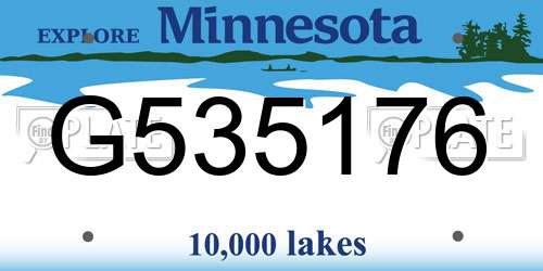 G535176 Minnesota License Plate