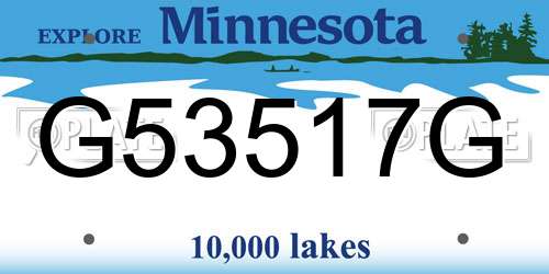 G53517G Minnesota License Plate