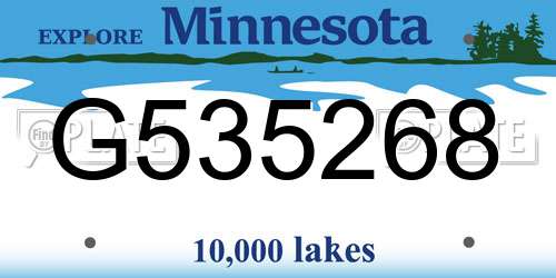 G535268 Minnesota License Plate