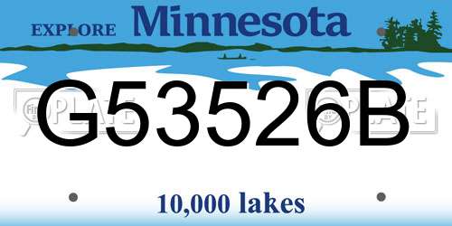 G53526B Minnesota License Plate