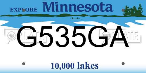 G535GA Minnesota License Plate