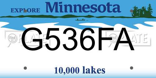 G536FA Minnesota License Plate