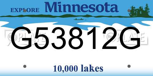 G53812G Minnesota License Plate