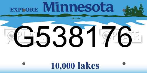 G538176 Minnesota License Plate